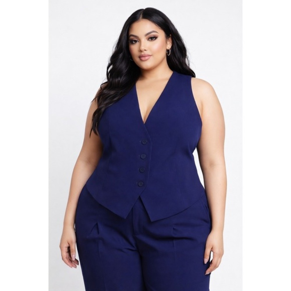 Eloquii Navy Blue The‎ 365 Vest Size 26 NWT